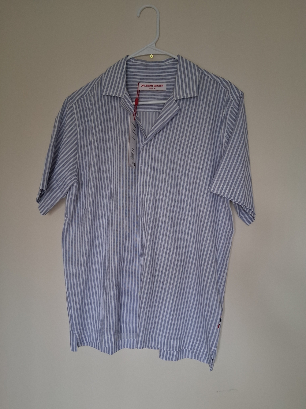Orlebar Brown Men’s Blue & White Stripe Short-Sleeve Shirt